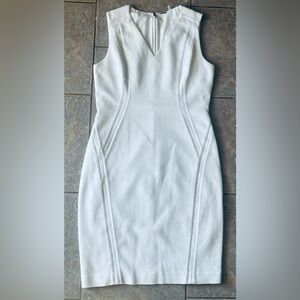 Elie Tahari Ivory Sleeveless Midi Dress Excellent Condition!